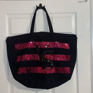 Victoria’s Secret Pink and Black Sequin Tote 2014